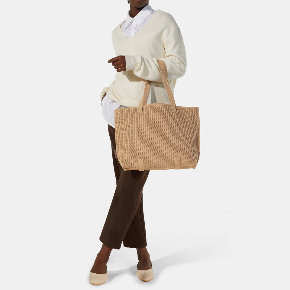 Zaneta Tote Bag in Khaki Brown-Sustainable, Washable Bags | VIVAIA