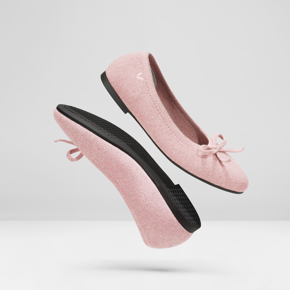 Bonny Round Toe Foldable Flats in Pale Pink - Women's Sustainable, Washable and Stylish Shoes | Vivaia