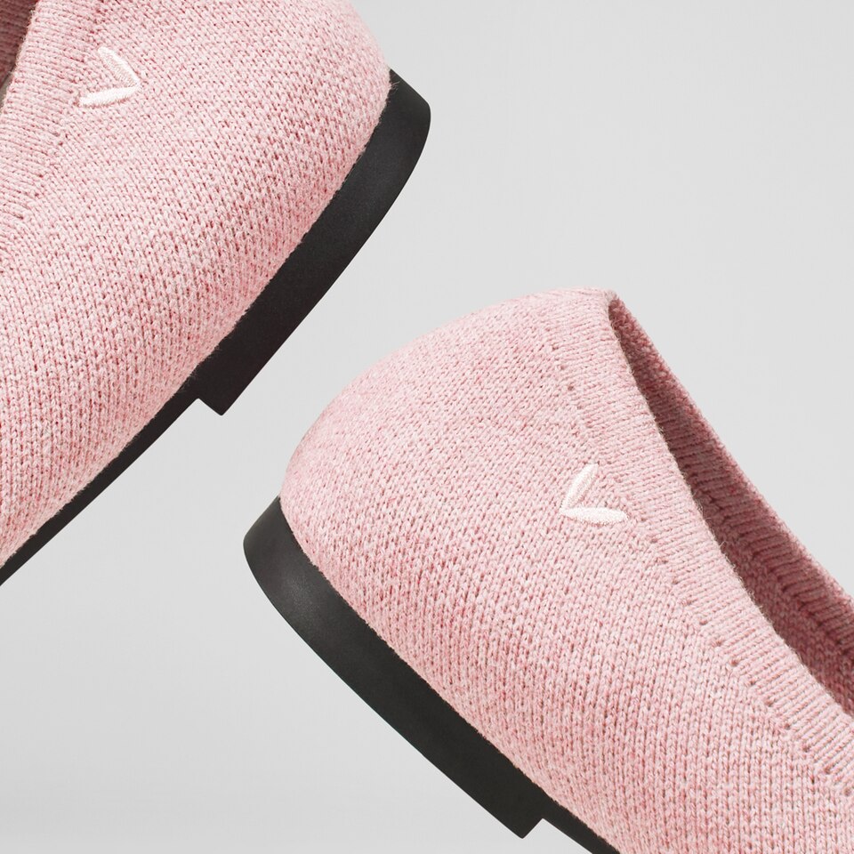 Bonny Round Toe Foldable Flats in Pale Pink - Women's Sustainable, Washable and Stylish Shoes | Vivaia