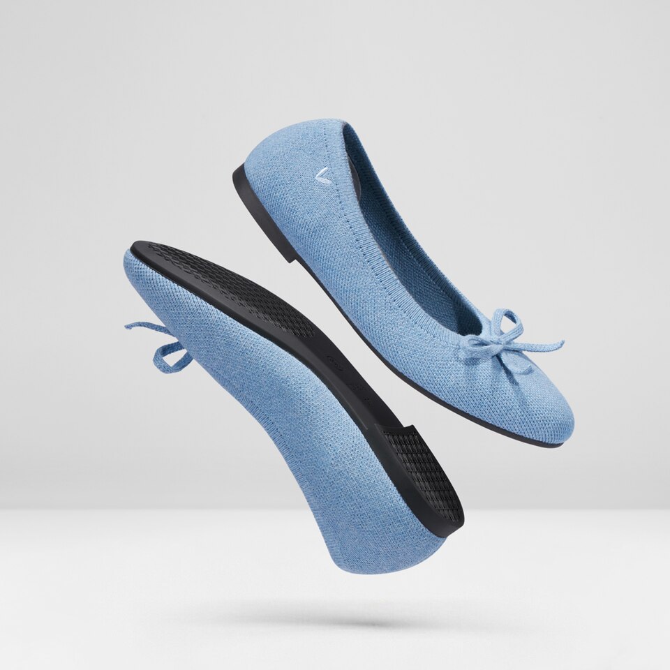Bonny Round Toe Foldable Flats in Denim Blue - Women's Sustainable Washable and Stylish Shoes | Vivaia