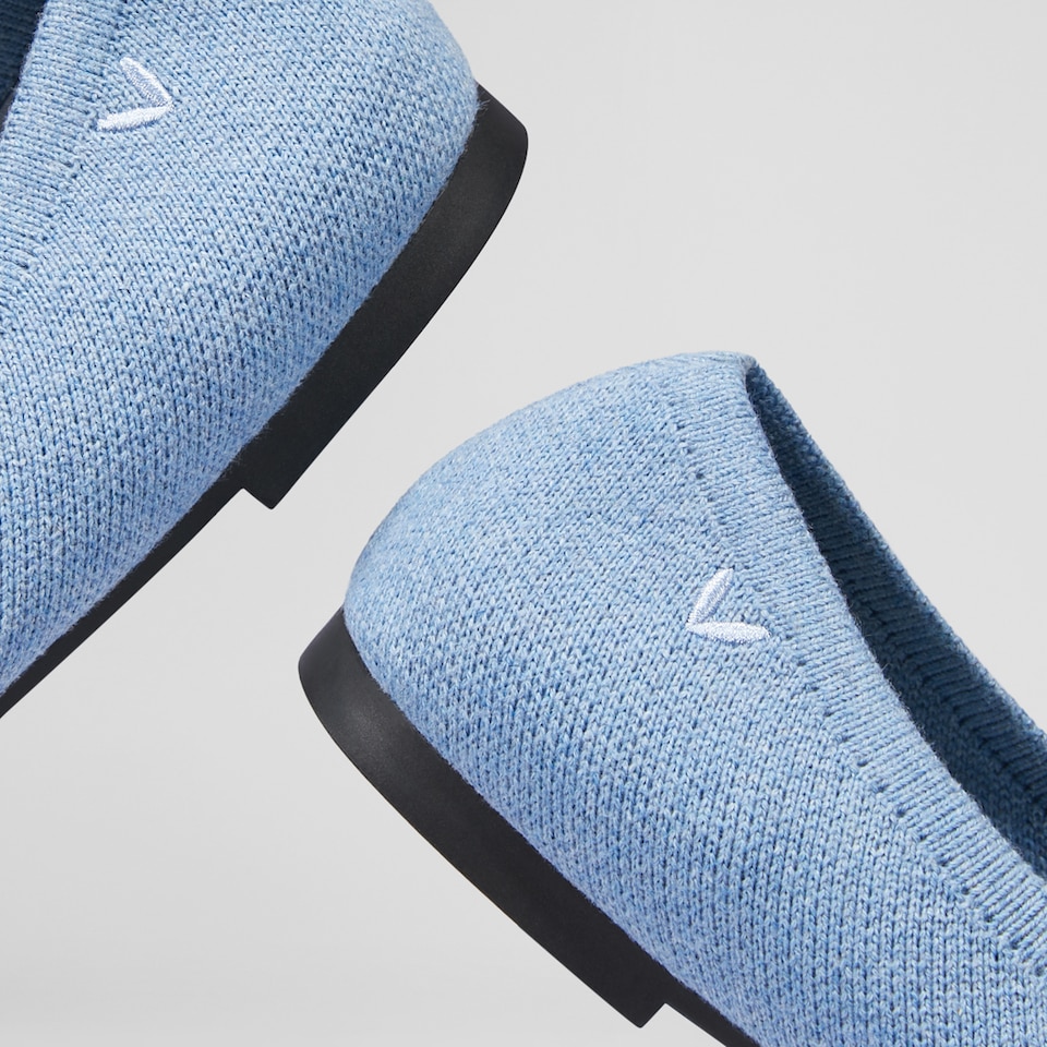 Bonny Round Toe Foldable Flats in Denim Blue - Women's Sustainable Washable and Stylish Shoes | Vivaia