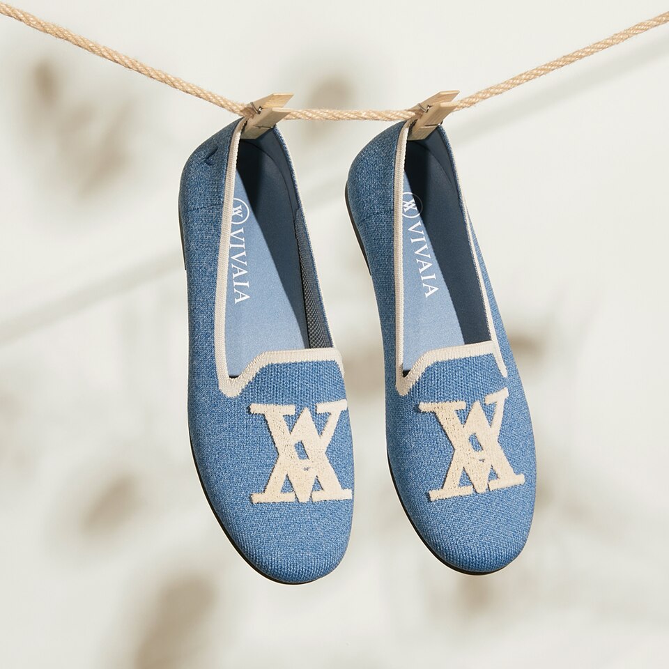 Nadia Round-Toe Loafers in Denim Blue - Women's Sustainable and Stylish Shoes | Vivaia