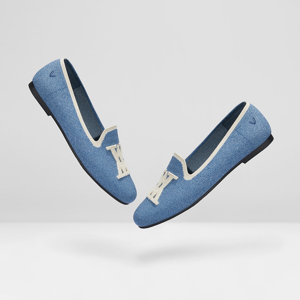 Nadia Round-Toe Loafers in Denim Blue - Women's Sustainable and Stylish Shoes | Vivaia