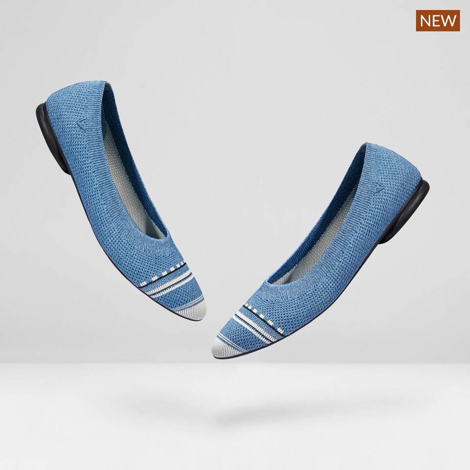 Aditi Women Ballet Flats Denim Blue - Washable & Comfortable | VIVAIA