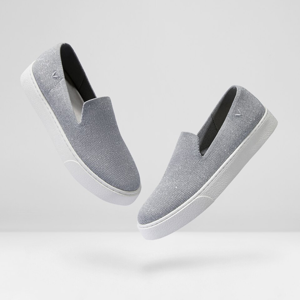 Jenny Round Toe Slip-on Sneakers in Pale Grey - Women's Sustainable, Washable and Stylish Shoes | Vivaia