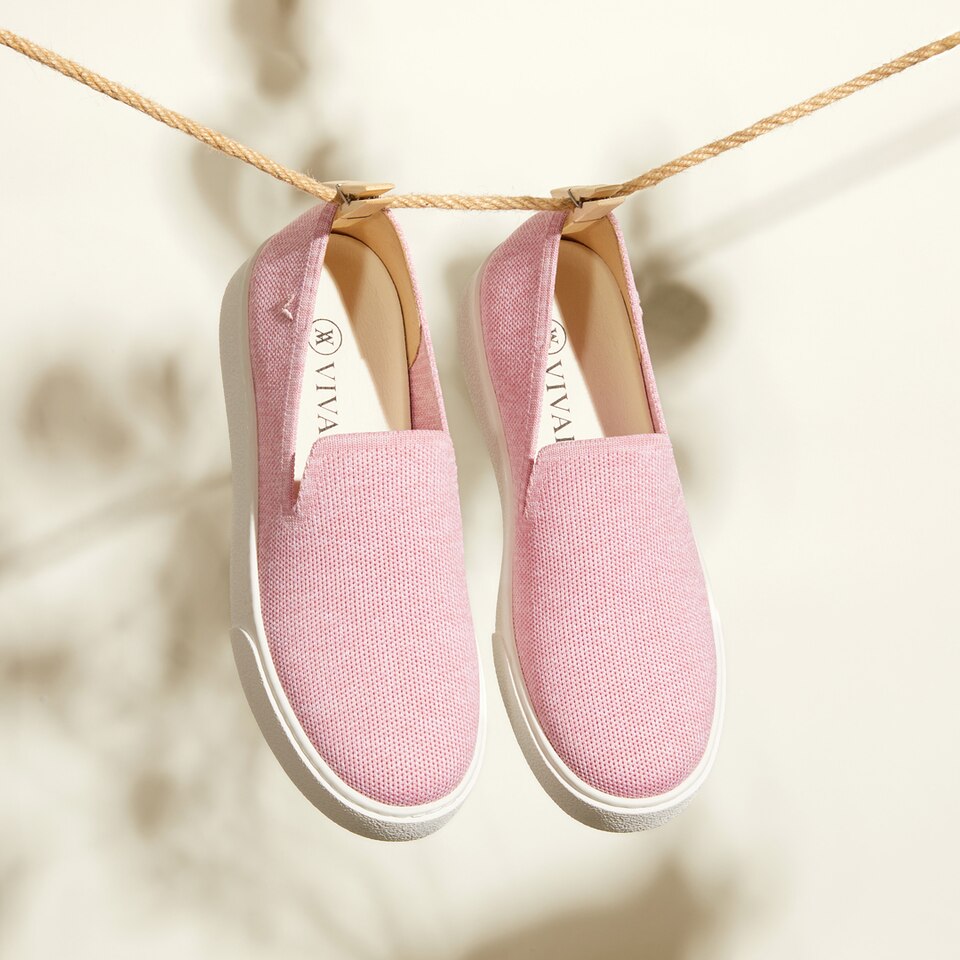 Jenny Round Toe Slip-on Sneakers in Ash Rose - Women's Sustainable, Washable and Stylish Shoes | Vivaia