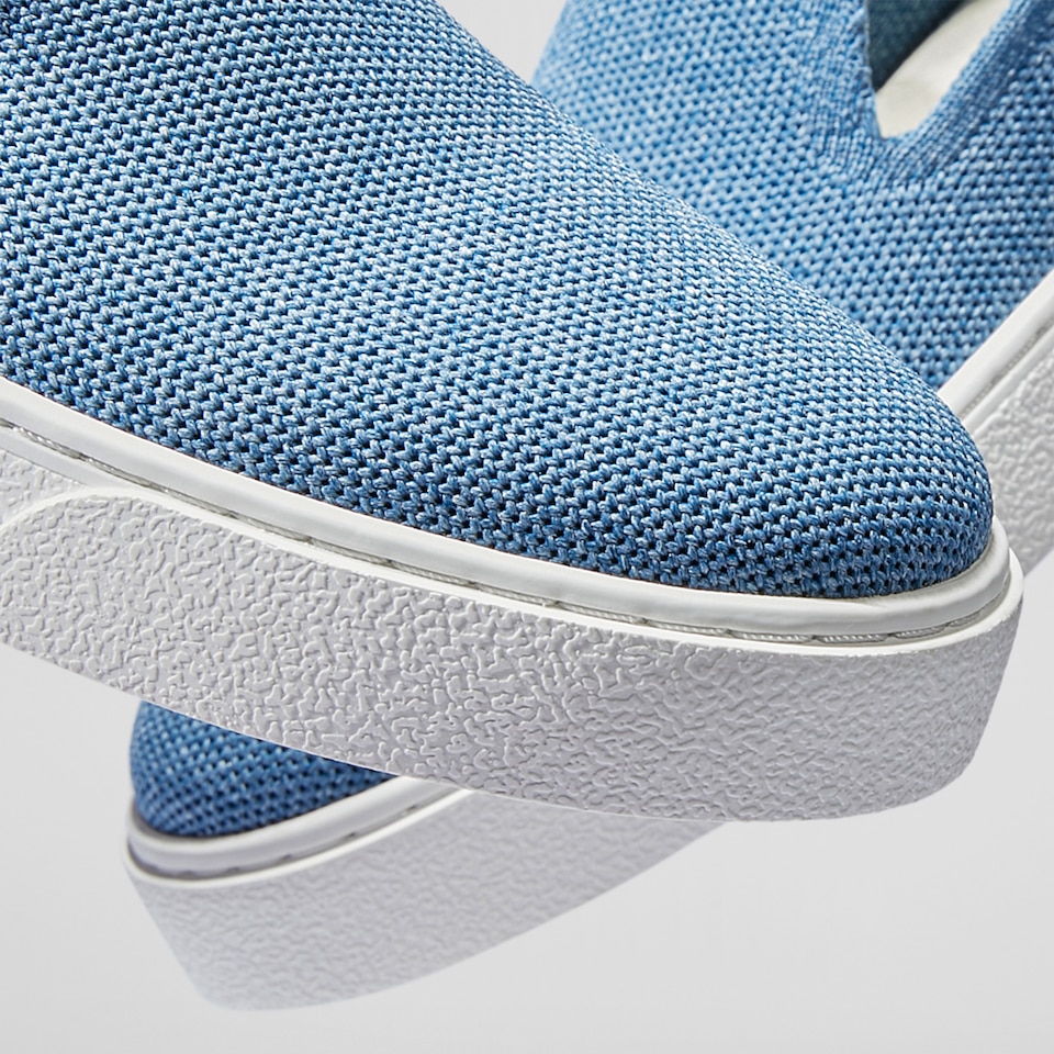 Jenny Round Toe Slip-on Sneakers in Denim Blue - Women's Sustainable, Washable and Stylish Shoes | Vivaia