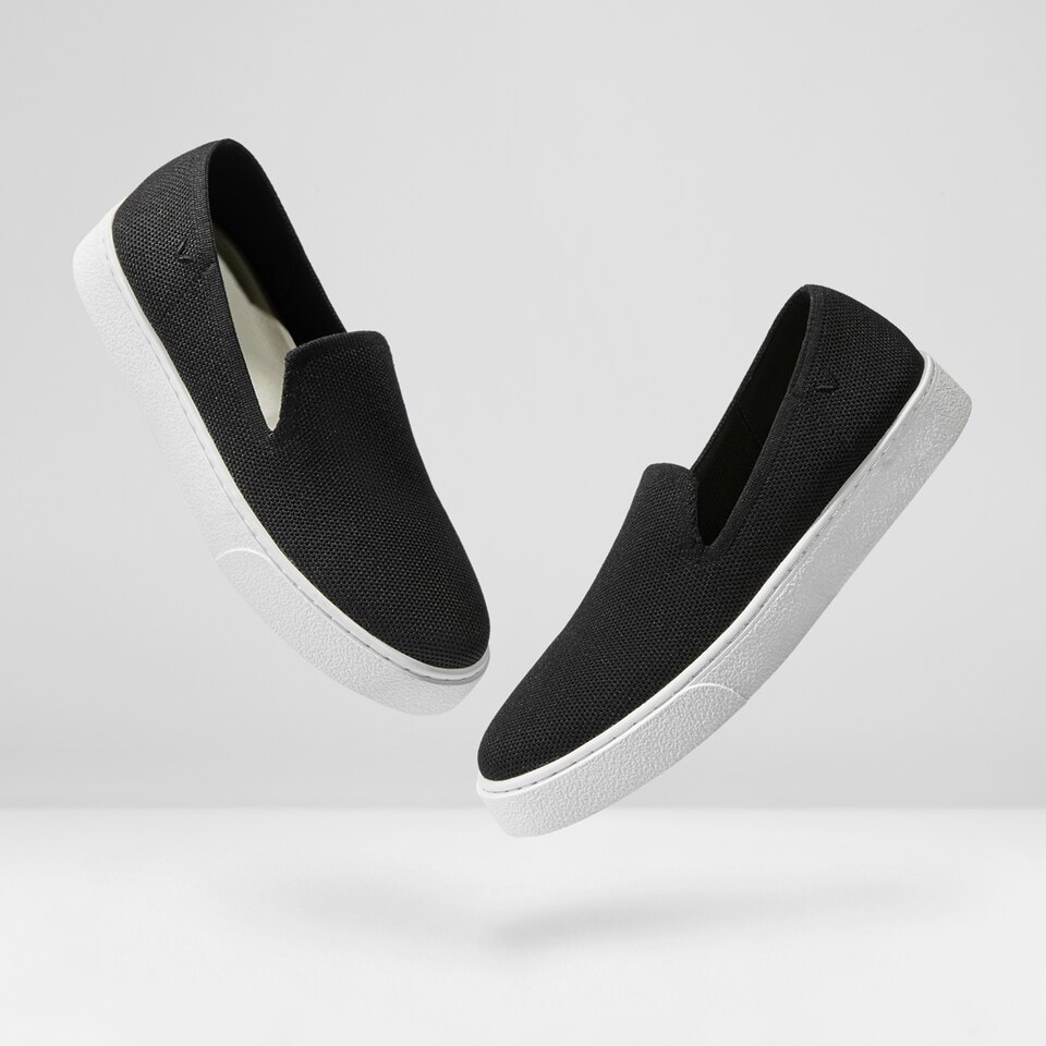 Jenny Round Toe Slip-on Sneakers in Black - Women's Sustainable, Washable and Stylish Shoes | Vivaia