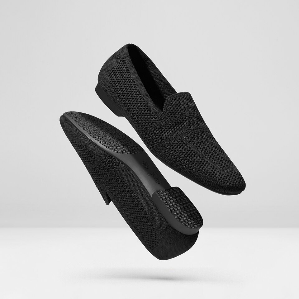 Nina Square Toe Loafers in Solid Black - Women's Sustainable and Stylish Shoes | Vivaia