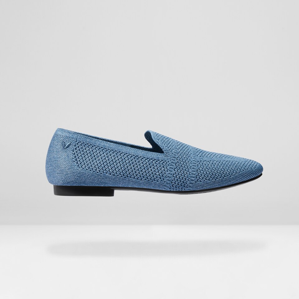 Nina Square Toe Loafers in Denim Blue - Women's Sustainable and Stylish Loafer Shoes | Vivaia