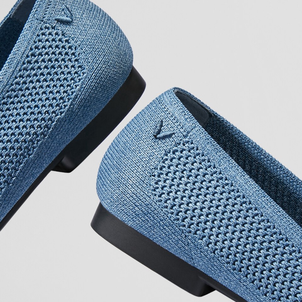 Nina Square Toe Loafers in Denim Blue - Women's Sustainable and Stylish Loafer Shoes | Vivaia
