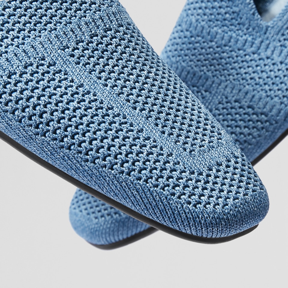 Nina Square Toe Loafers in Denim Blue - Women's Sustainable and Stylish Loafer Shoes | Vivaia