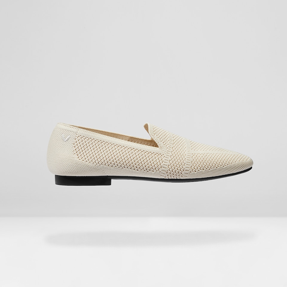 Nina Square Toe Loafers in Cream Ivory - Women's Sustainable and Stylish Shoes | Vivaia