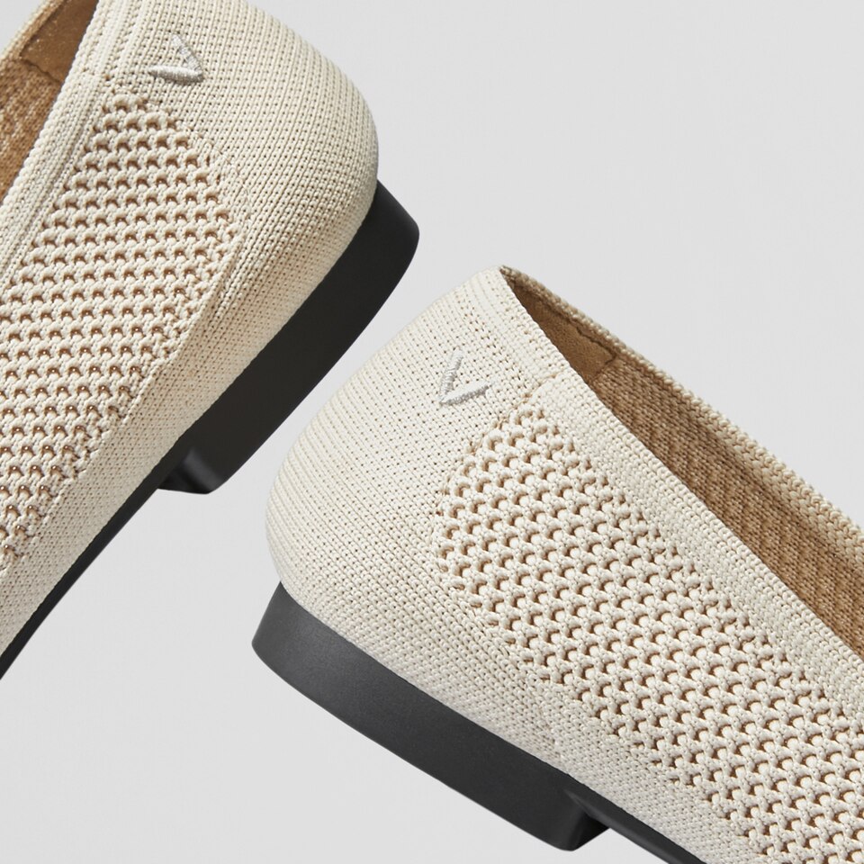Nina Square Toe Loafers in Cream Ivory - Women's Sustainable and Stylish Shoes | Vivaia