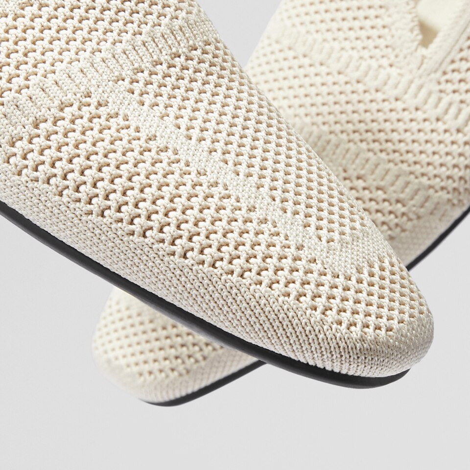 Nina Square Toe Loafers in Cream Ivory - Women's Sustainable and Stylish Shoes | Vivaia