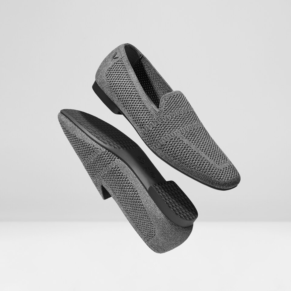 Nina Square Toe Loafers in Pale Grey - Women's Sustainable and Stylish Shoes | Vivaia