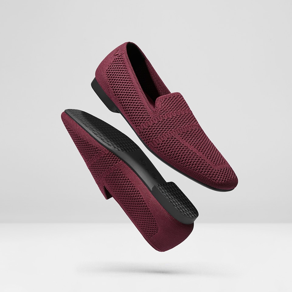 Nina Square Toe Loafers in Bordeaux Red - Women's Sustainable and Stylish Shoes | Vivaia
