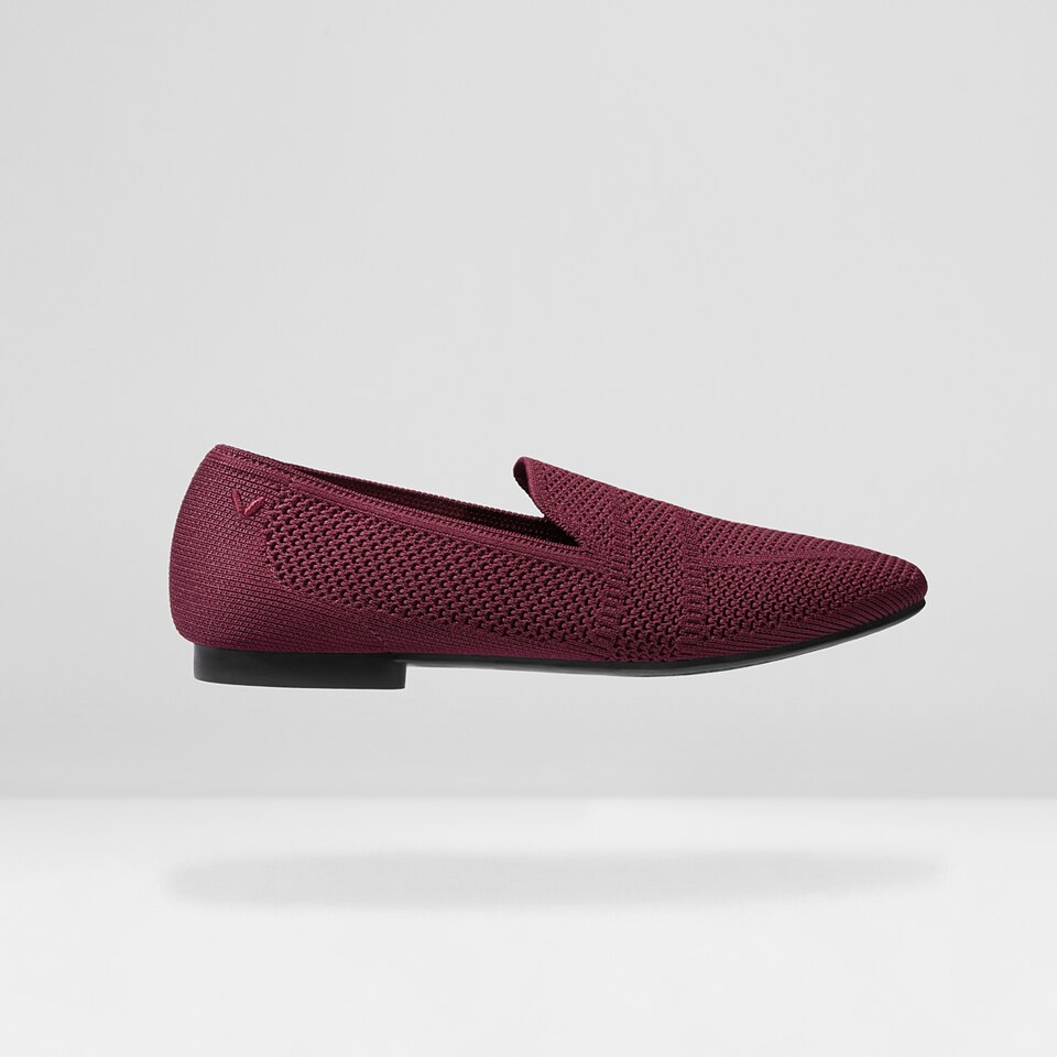 Nina Square Toe Loafers in Bordeaux Red - Women's Sustainable and Stylish Shoes | Vivaia
