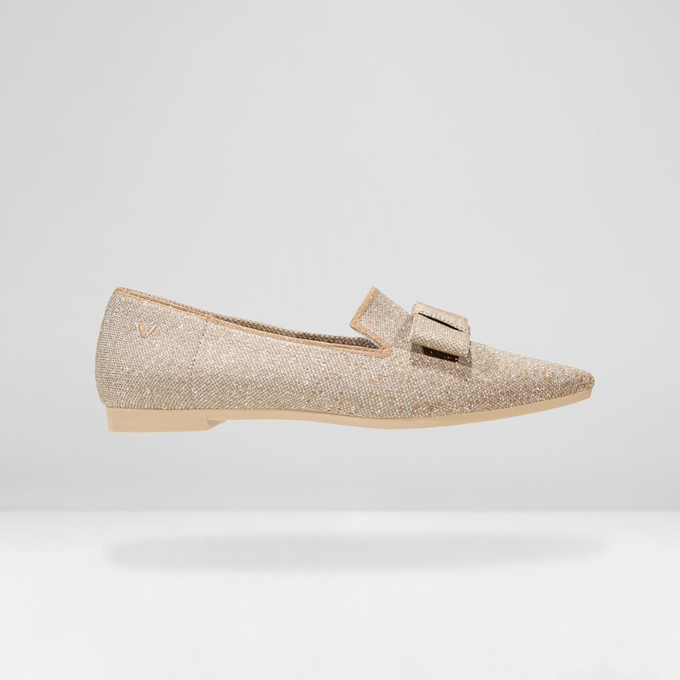 Donna Pointed-Toe Bow Loafers in Light Khaki | Women's Sustainable, Washable and Stylish Shoes | VIVAIA