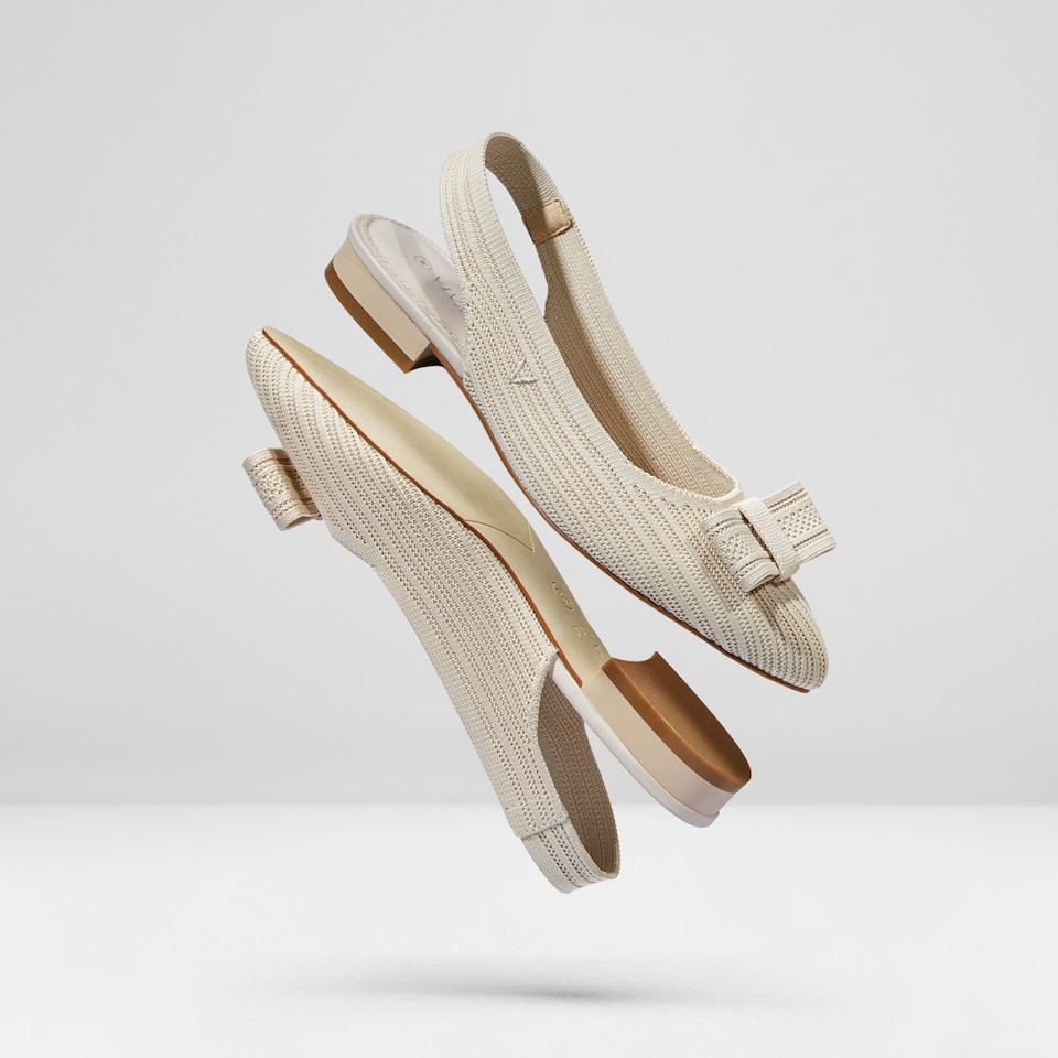 Lyliann Round Toe Sling-Back Sandals in Cream Ivory - Women's Sustainable, Washable and Stylish Shoes | Vivaia
