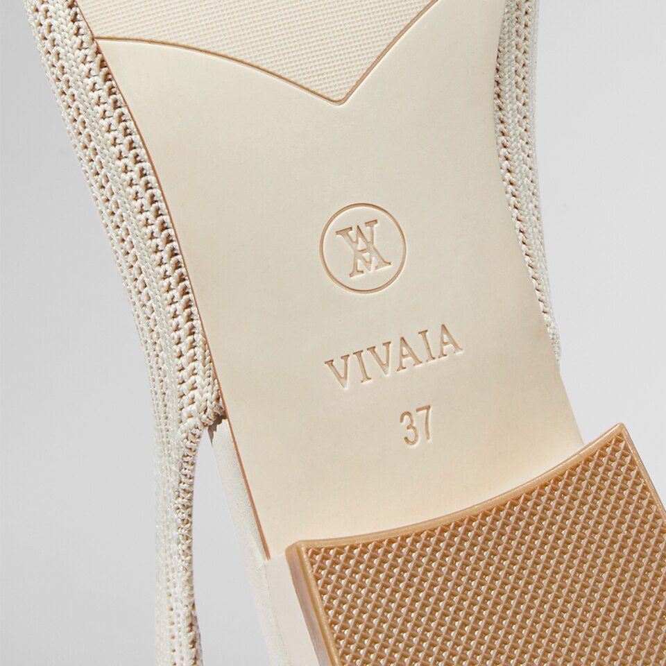 Lyliann Round Toe Sling-Back Sandals in Cream Ivory - Women's Sustainable, Washable and Stylish Shoes | Vivaia