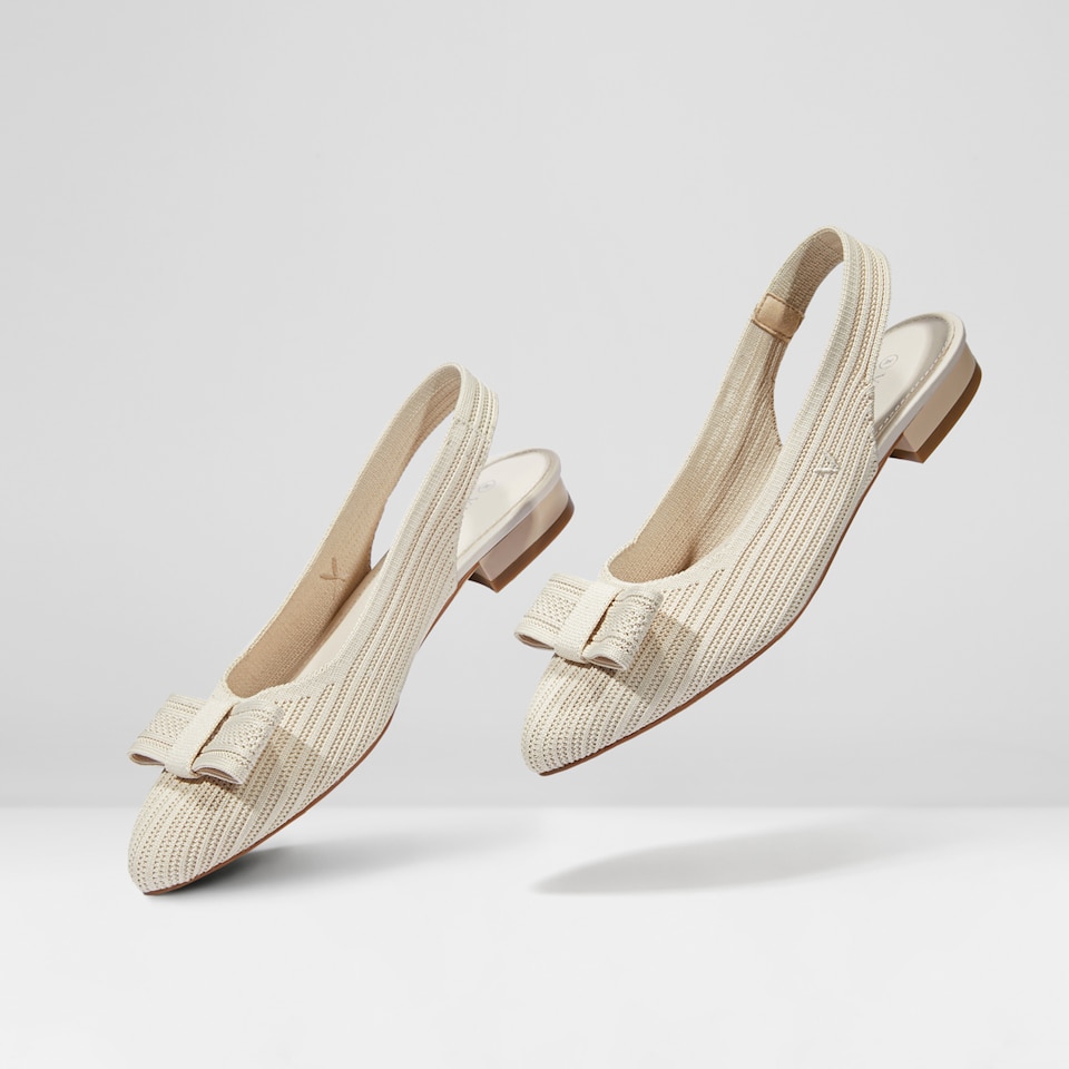 Lyliann Round Toe Sling-Back Sandals in Cream Ivory - Women's Sustainable, Washable and Stylish Shoes | Vivaia