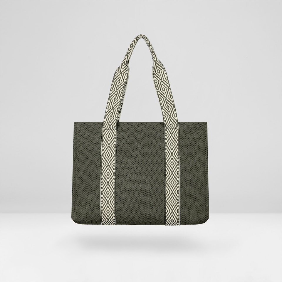 Jemma Tote Bag in Olive Green | Women's Sustainable, Washable and Stylish Knitbags | VIVAIA