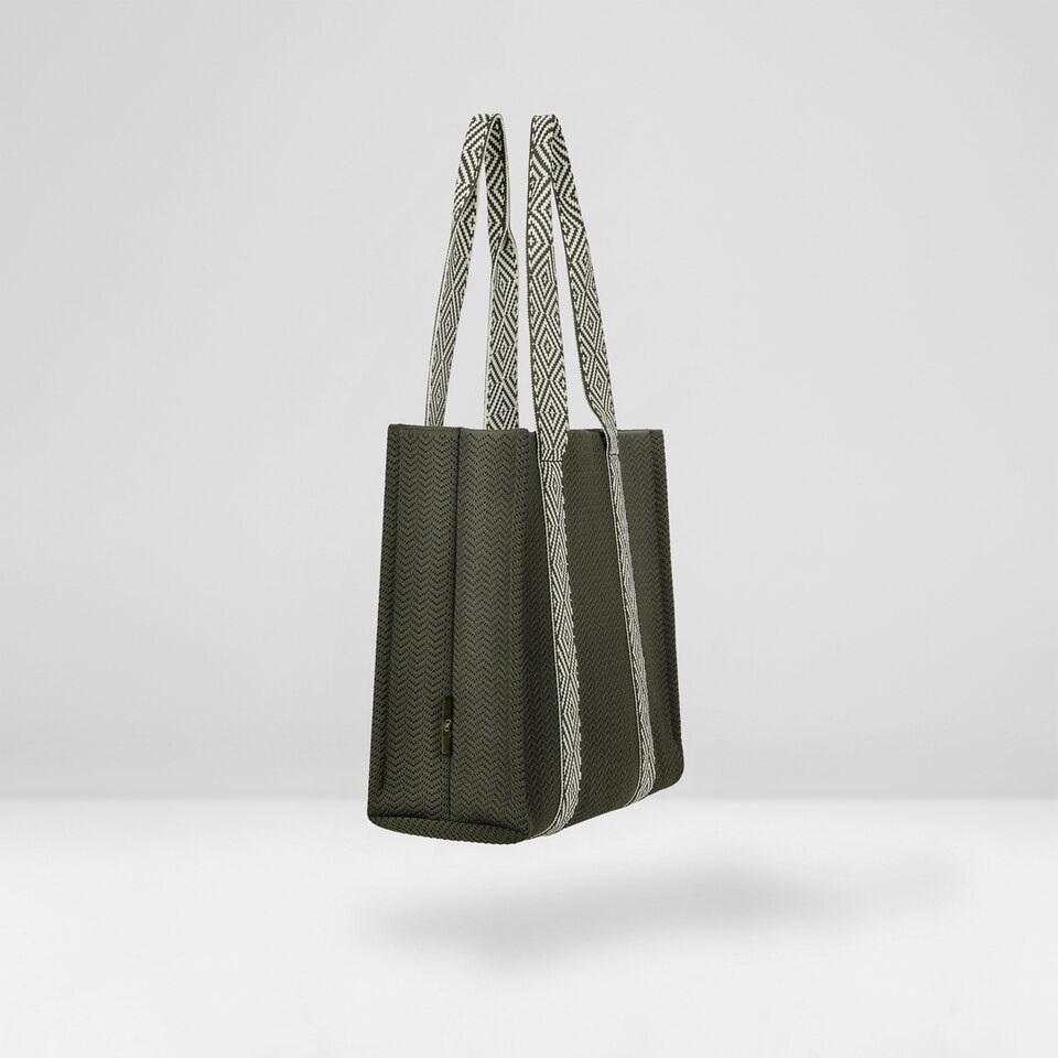 Jemma Tote Bag in Olive Green | Women's Sustainable, Washable and Stylish Knitbags | VIVAIA
