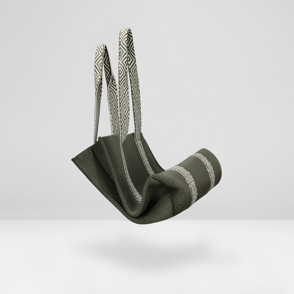 Jemma Tote Bag in Olive Green | Women's Sustainable, Washable and Stylish Knitbags | VIVAIA