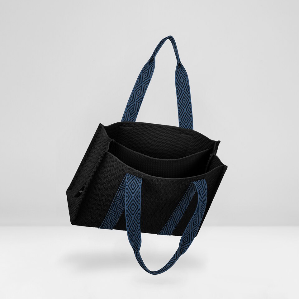 Jemma Tote Bag in Black | Women's Sustainable, Washable and Stylish Knitbags | VIVAIA