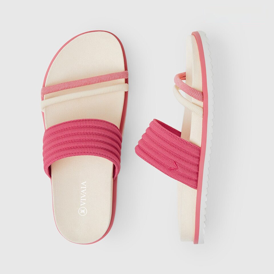 Chaya Round-toe Slide Sandals in Deep Pink | Women's Sustainable and Stylish Shoes | VIVAIA