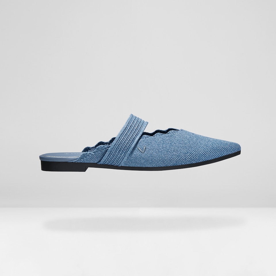 Venus Pointed Toe Mules in Denim Blue - Women's Sustainable and Stylish Shoes | Vivaia