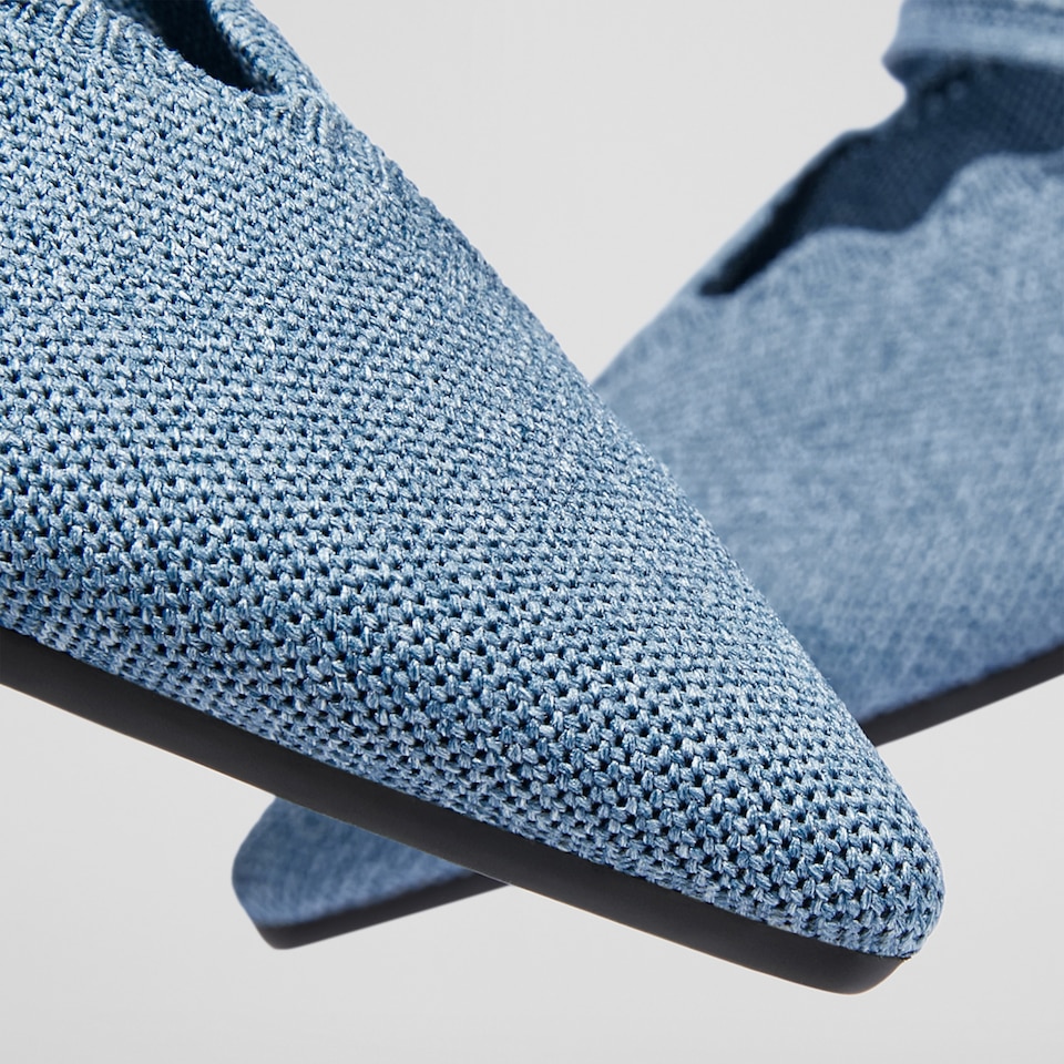 Venus Pointed Toe Mules in Denim Blue - Women's Sustainable and Stylish Shoes | Vivaia