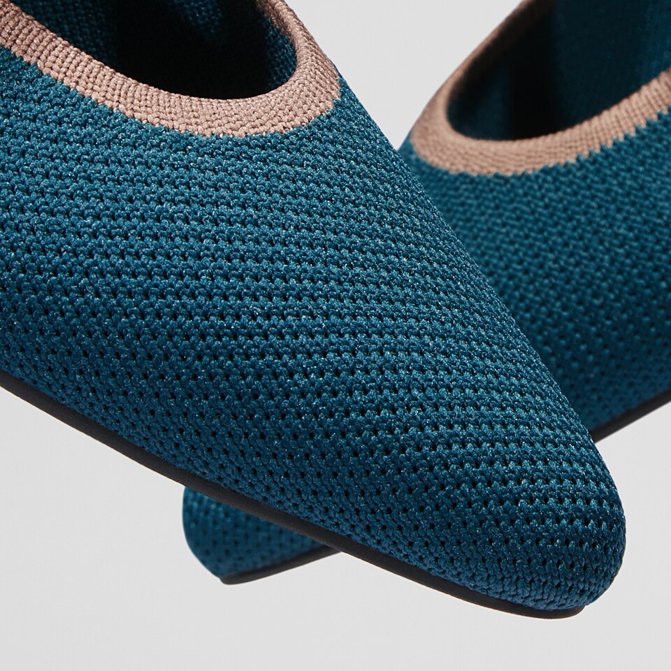 Elsie Pointed Toe Mules in Deep Peacock - Women's Sustainable and Stylish Shoes | Vivaia