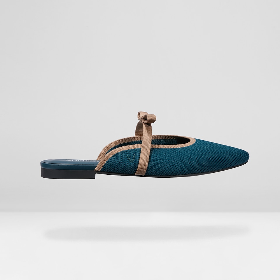Elsie Pointed Toe Mules in Deep Peacock - Women's Sustainable and Stylish Shoes | Vivaia