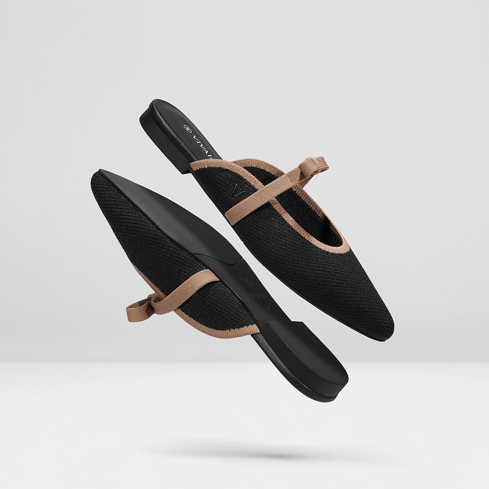Elsie Pointed Toe Mules in Black - Women's Sustainable and Stylish Shoes | Vivaia