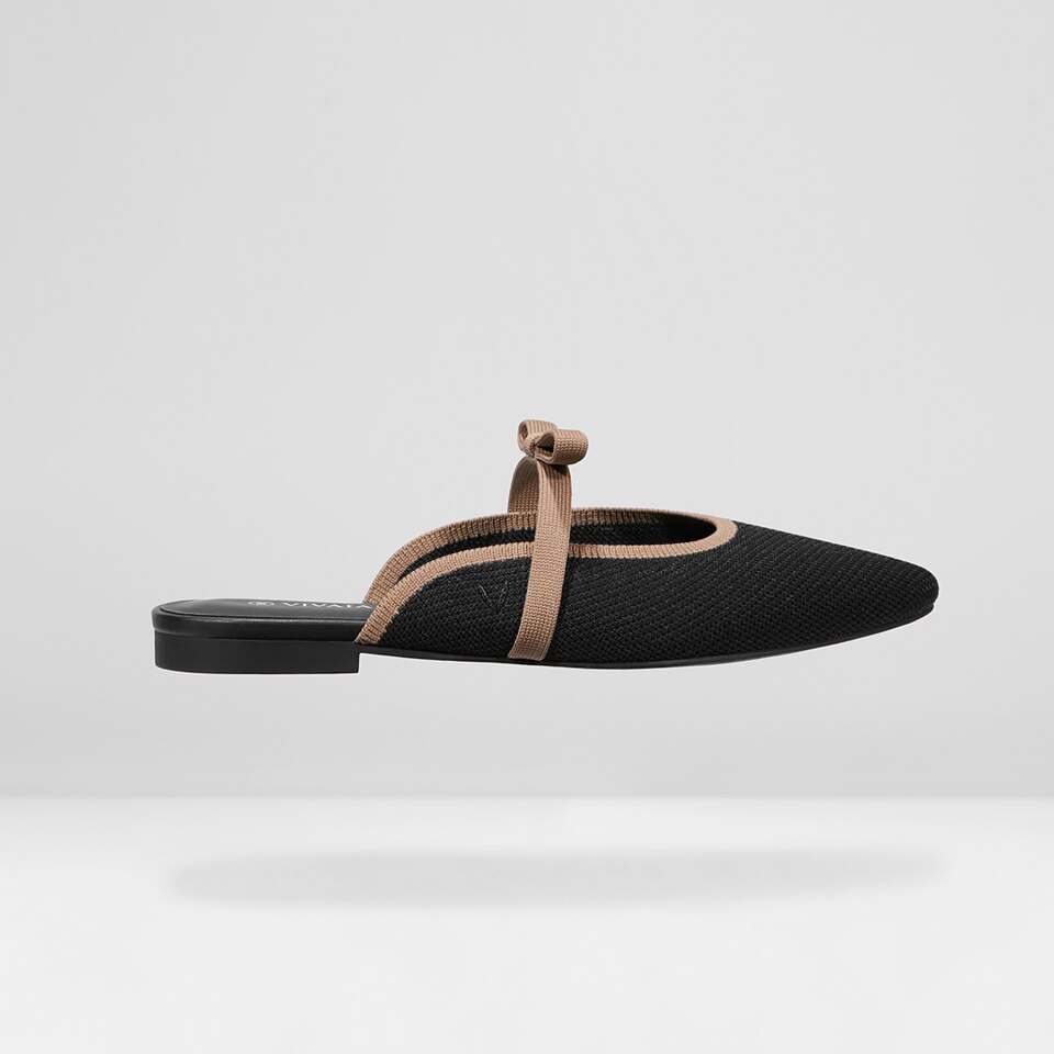 Elsie Pointed Toe Mules in Black - Women's Sustainable and Stylish Shoes | Vivaia