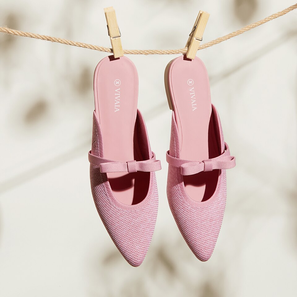 Elsie Pointed Toe Mules in Ash Rose - Women's Sustainable and Stylish Shoes | Vivaia