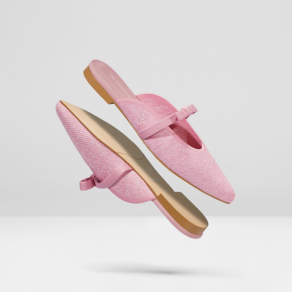 Elsie Pointed Toe Mules in Ash Rose - Women's Sustainable and Stylish Shoes | Vivaia