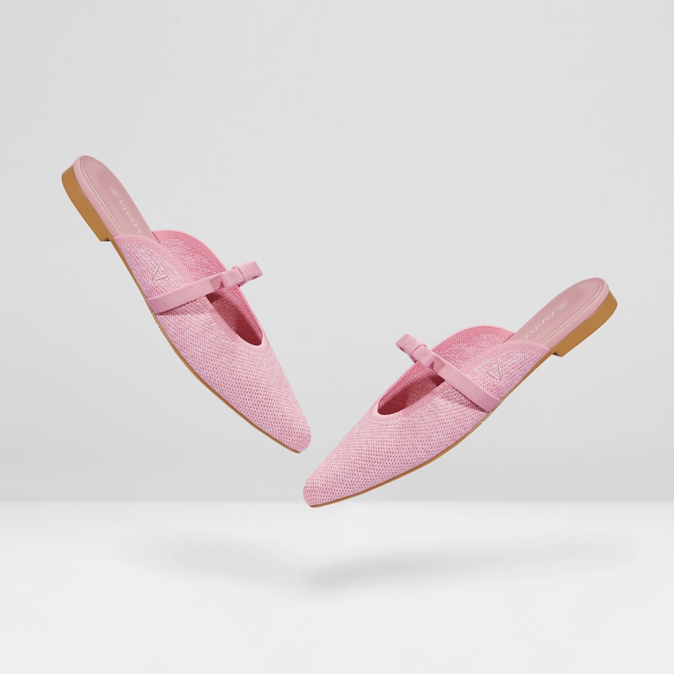 Elsie Pointed Toe Mules in Ash Rose - Women's Sustainable and Stylish Shoes | Vivaia