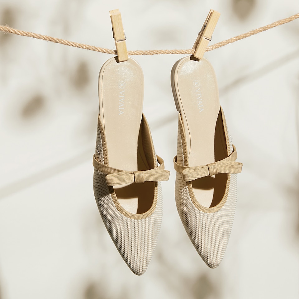 Elsie Pointed Toe Mules in Cream Ivory - Women's Sustainable and Stylish Shoes | Vivaia