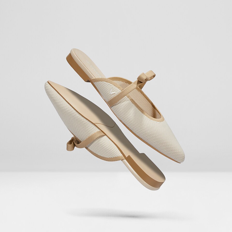 Elsie Pointed Toe Mules in Cream Ivory - Women's Sustainable and Stylish Shoes | Vivaia