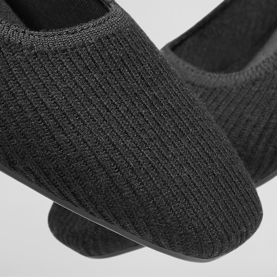 Merry Square-toe Ballerina Flats in Solid Black | Women's Sustainable,Washable and Stylish Shoes | VIVAIA