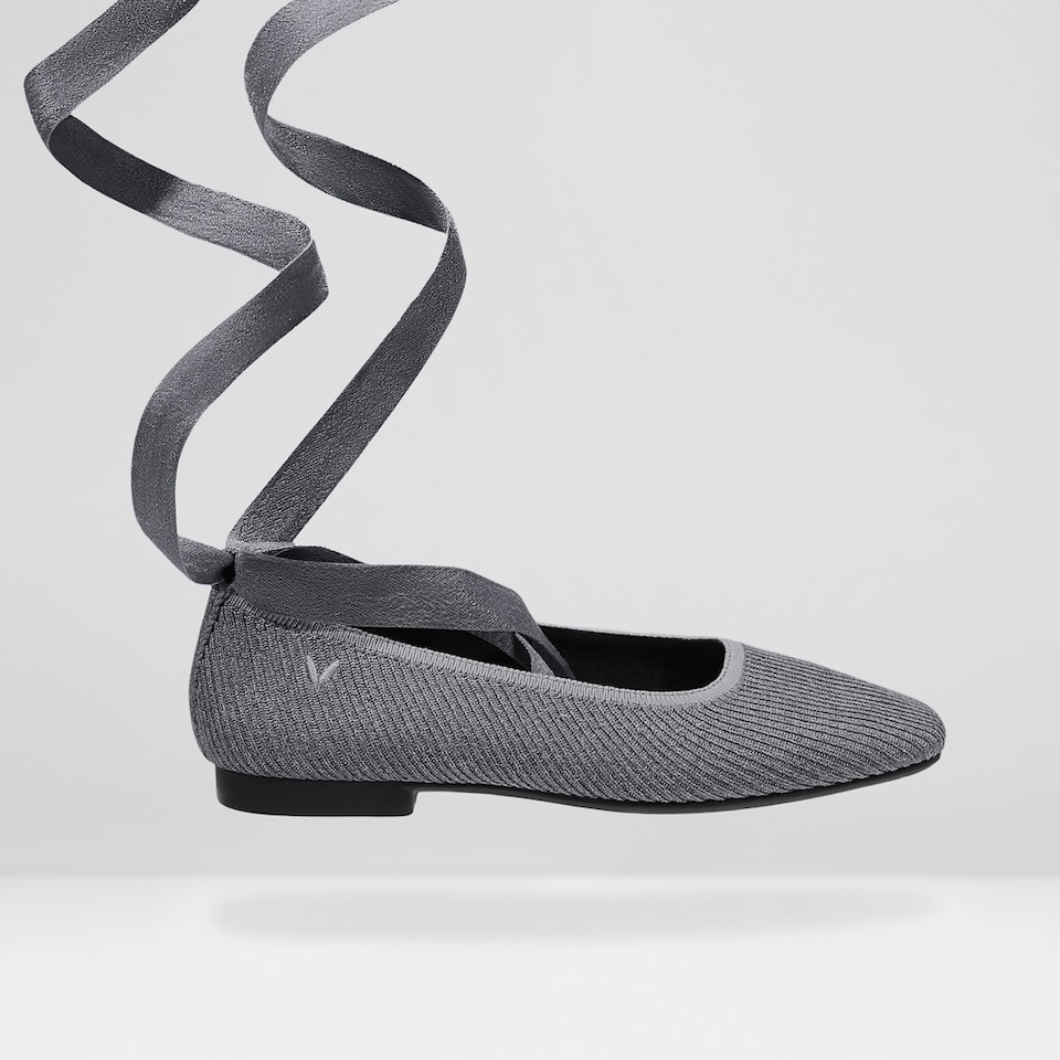 Merry Square-toe Ballerina Flats in Rich Grey | Women's Sustainable,Washable and Stylish Shoes | VIVAIA