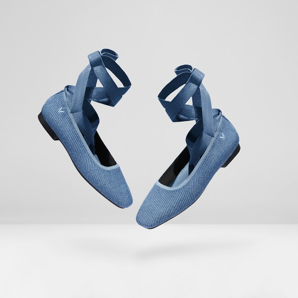 Merry Square-toe Ballerina Flats in Deep Denim | Women's Sustainable,Washable and Stylish Shoes | VIVAIA