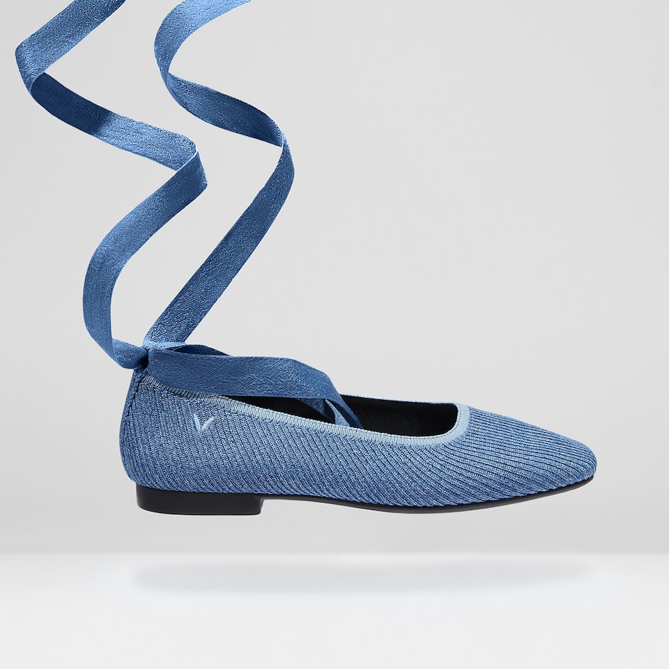 Merry Square-toe Ballerina Flats in Deep Denim | Women's Sustainable,Washable and Stylish Shoes | VIVAIA