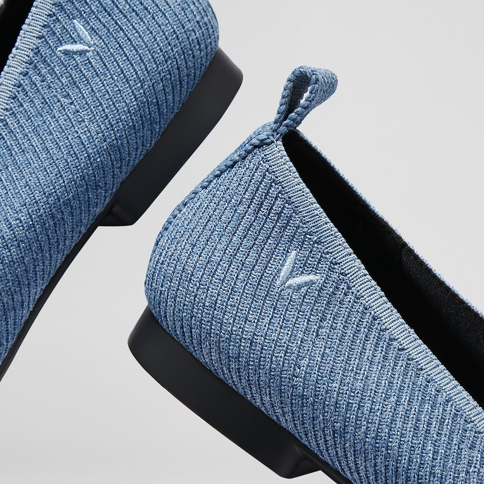 Merry Square-toe Ballerina Flats in Deep Denim | Women's Sustainable,Washable and Stylish Shoes | VIVAIA