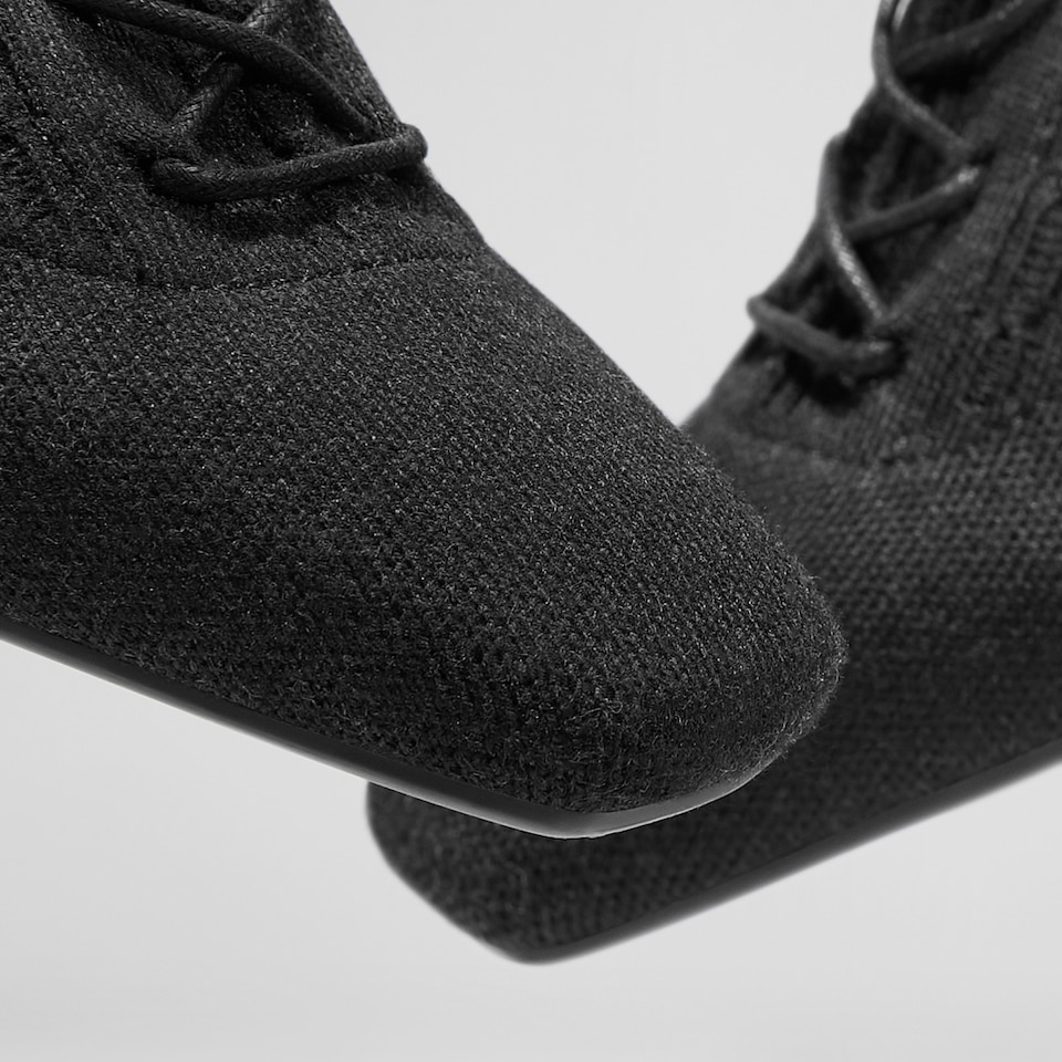 Vera Square-toe Wool Oxford Heels in Dapple Black | Women's Sustainable and Stylish Shoes | VIVAIA