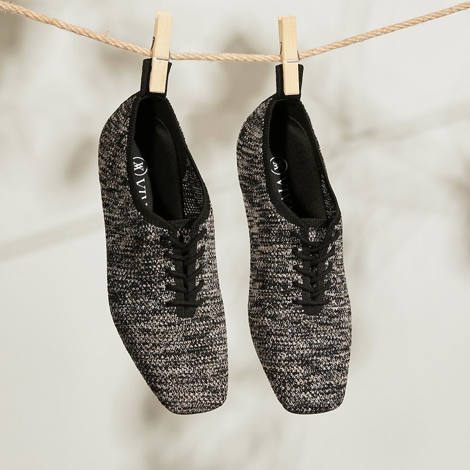 Evelyn Wool Square-toe Loafers in Dapple Grey | Women's Sustainable, Washable and Stylish Shoes | VIVAIA