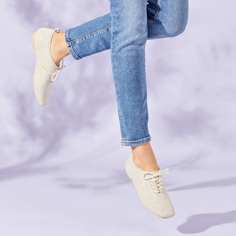 Evelyn Wool Square-toe Loafers in Cream Ivory | Women's Sustainable, Washable and Stylish Shoes | VIVAIA